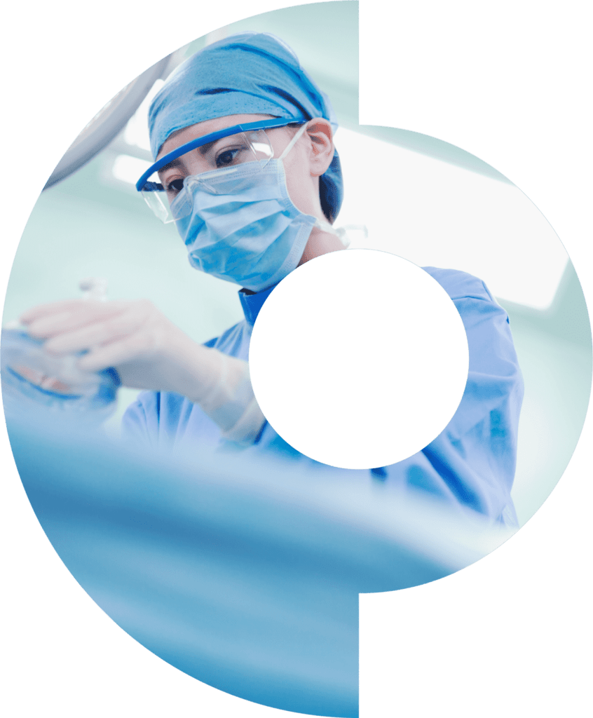 Doctor in an Anesthesia OnCall Logo Shape